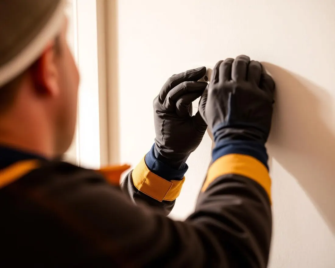 Electrician installing a power point in a residential home